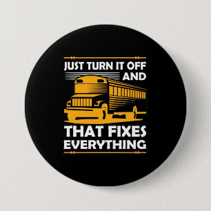 Bus-driver zet hem uit ronde button 7,6 cm