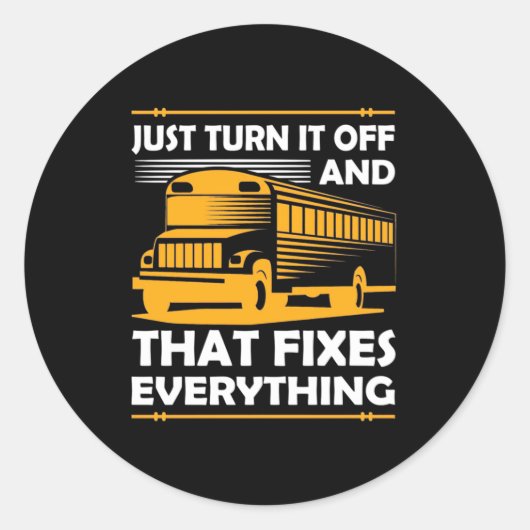 Bus-driver zet hem uit ronde sticker (Voorkant)