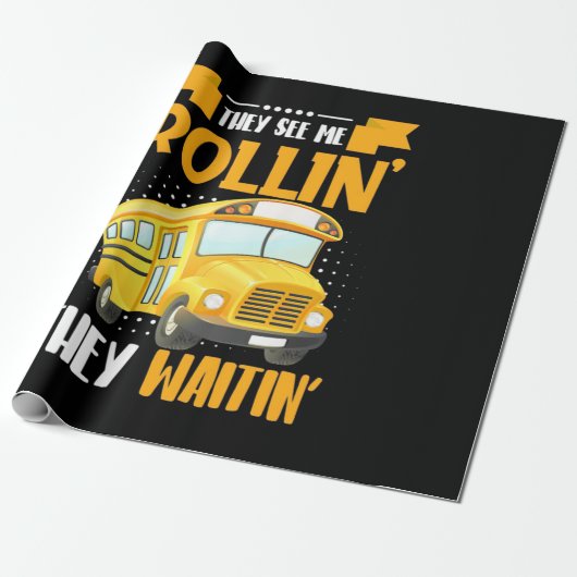 Bus Driver Zie Me Rollin Cadeaupapier (Uitgerold)