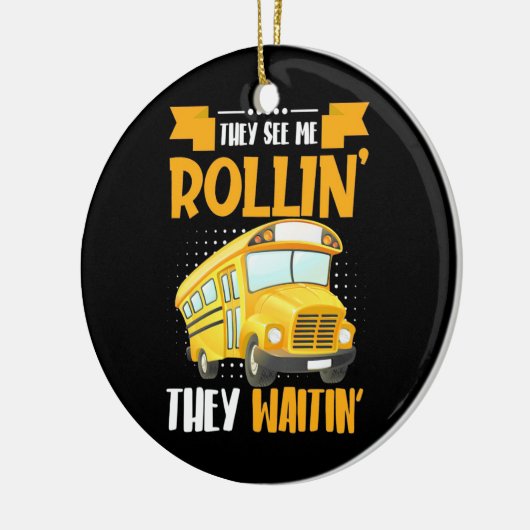 Bus Driver Zie Me Rollin Keramisch Ornament (Links)