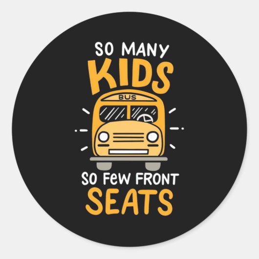 Bus driver Zoveel Kinderen Ronde Sticker (Voorkant)