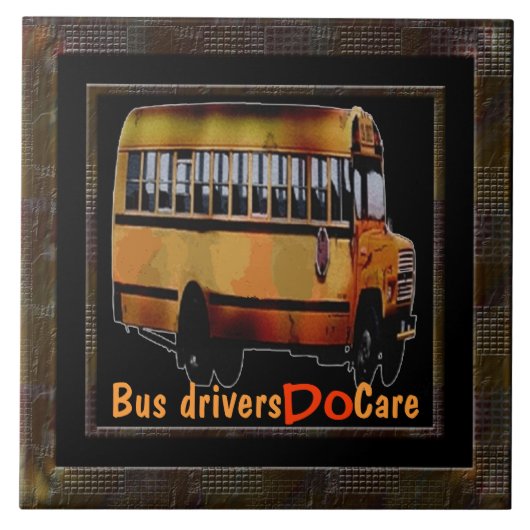Bus Drivers geven zorg Tegeltje (Voorkant)