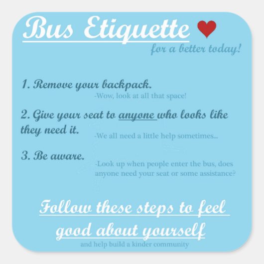 Bus Etiquette Sticker (Voorkant)
