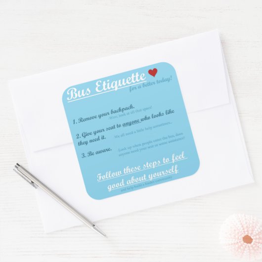 Bus Etiquette Sticker (Envelop)