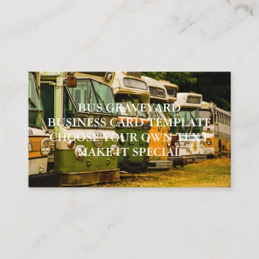 BUS GRAVEYARD BUSINESS CARD TEMPLATE VISITEKAARTJE (Voorkant)