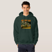 Bus Graveyard Mannen Basic Hooded Sweatshirt (Voorkant volledig)