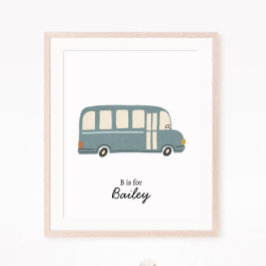 Bus Initiaal Letter Kwekerij Wall Art Poster