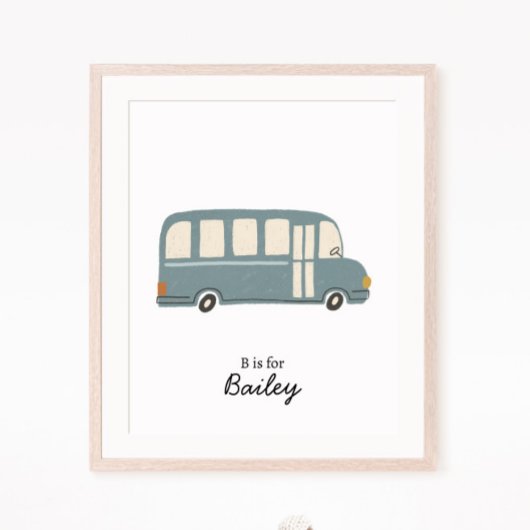 Bus Initiaal Letter Kwekerij Wall Art Poster