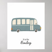 Bus Initiaal Letter Kwekerij Wall Art Poster (Voorkant)