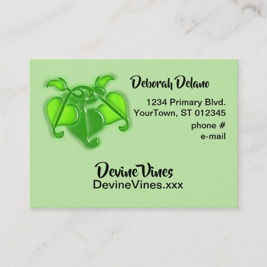 Bus.-kaart - 3-D wijnbladeren Visitekaartje (Voorkant)