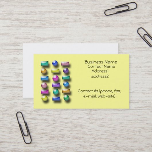 Bus. Kaart - 3D-toetsen Visitekaartje (Voorkant / Achterkant in situ)