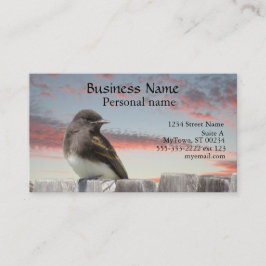 Bus. Kaart - Bird on Fence bij zonsondergang Visitekaartje
