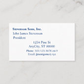 Bus. Kaart - Blauw Monogram met contourrand Visitekaartje (Achterkant)