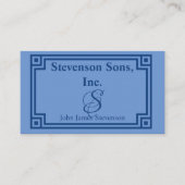 Bus. Kaart - Blauw Monogram met contourrand Visitekaartje (Voorkant)