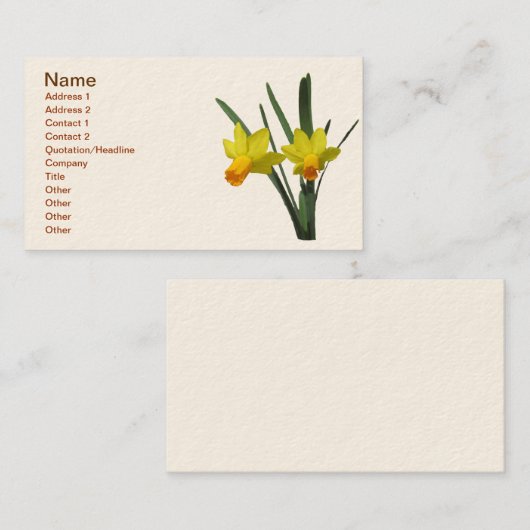 Bus. Kaart - Daffodil Visitekaartje (Voorkant / Achterkant)