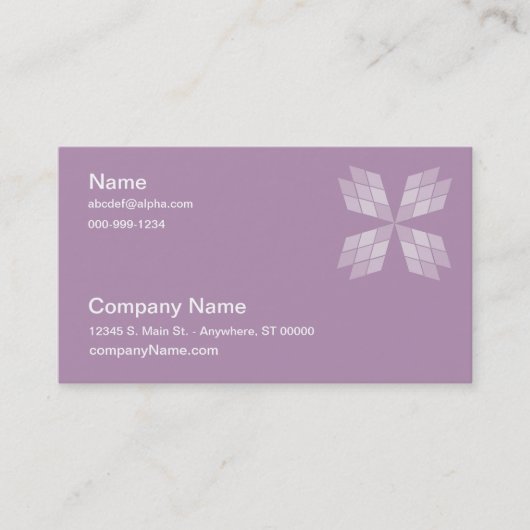 Bus. Kaart - Diamond Petals Pieced Work Visitekaartje (Voorkant)