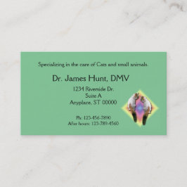Bus. Kaart - Dierenarts - Katten in regenboogdiama Visitekaartje