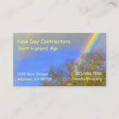 Bus. Kaart - Dubbele regenboog over Bomen Visitekaartje (Voorkant)