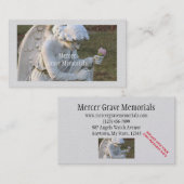  BUS. KAART/"ENGEL MET ROOS" MEMORIAL VISITEKAARTJE (Voorkant / Achterkant)