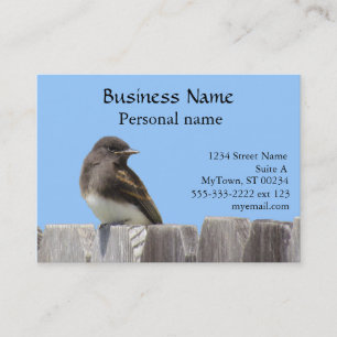Bus. Kaart - Flycatcher op hek Visitekaartje