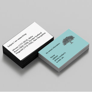 Bus Kaart - Genealogie onderzoek Visitekaartje