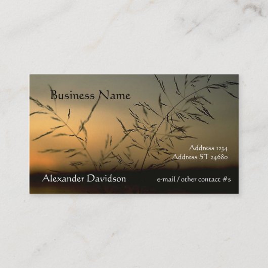 Bus. Kaart - Grass Silhouette Visitekaartje (Voorkant)