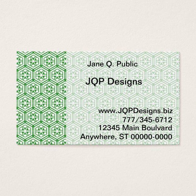 Bus. Kaart - Groen hexagon-patroon (Voorkant)