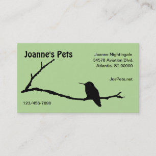 Bus. Kaart - Hummingbird on Branch Visitekaartje