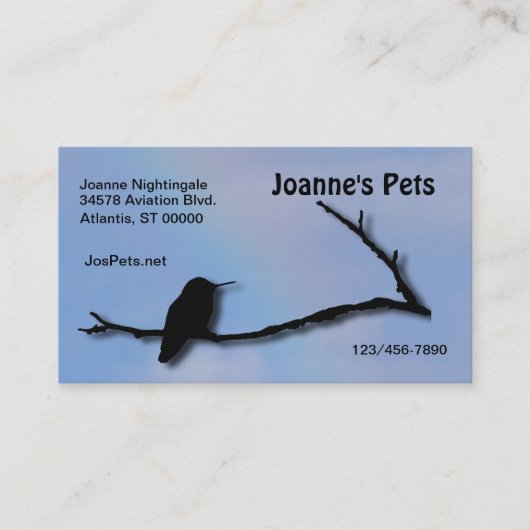 Bus. Kaart - Hummingbird Silhouette Visitekaartje (Voorkant)
