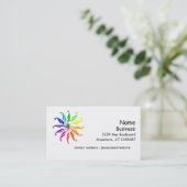 Bus. Kaart - Kleurwielbladeren Visitekaartje (Staand voorkant)