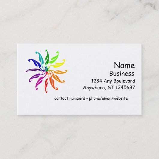 Bus. Kaart - Kleurwielbladeren Visitekaartje (Voorkant)