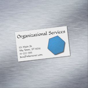 Bus. Kaart (mag) - Hexagon Jig-Saw Puzzle/blue Magnetisch Visitekaartje