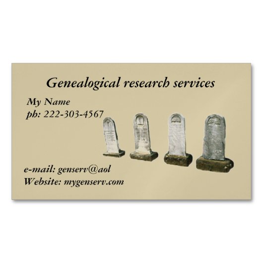 Bus. Kaart (mag) - Hoofdstenen Magnetisch Visitekaartje (Voorkant)