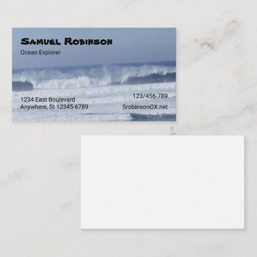 Bus. Kaart - Ocean Waves Visitekaartje (Voorkant / Achterkant)