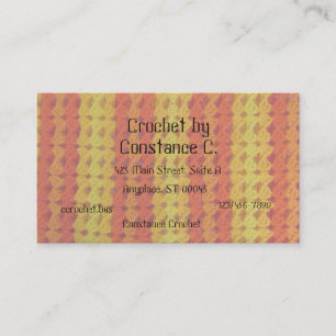 Bus. Kaart - Oranje en geel haakje Visitekaartje