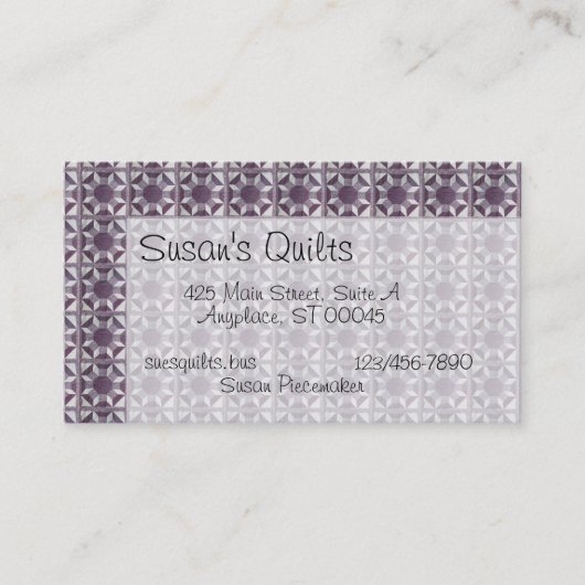 Bus. Kaart - Quilt Pattern - Spools of Thread Visitekaartje (Voorkant)