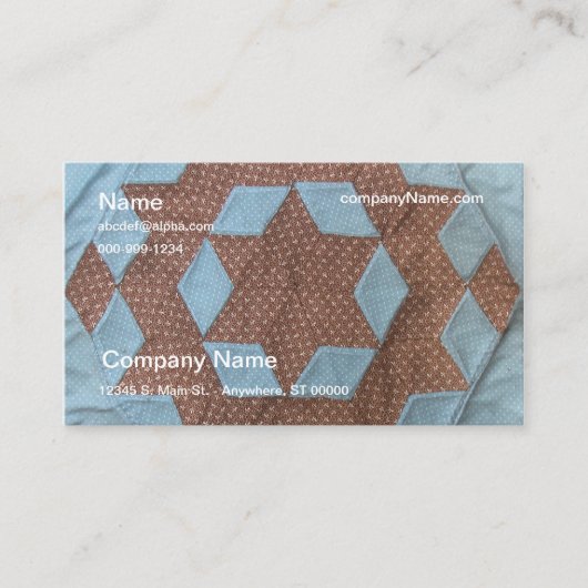 Bus. Kaart - Quiltpatroon Visitekaartje (Voorkant)