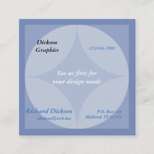 Bus. Kaart (sq) - cirkels en Diamond Vierkante Visitekaartje