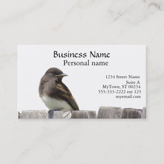 Bus. Kaart - Vogel op hek Visitekaartje (Voorkant)
