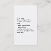 Bus. Kaart - Windturbine Visitekaartje (Achterkant)