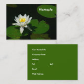  BUS.KAART/WITTE LOTUSBLOESEM/LELIEPAD VISITEKAARTJE (Voorkant / Achterkant)