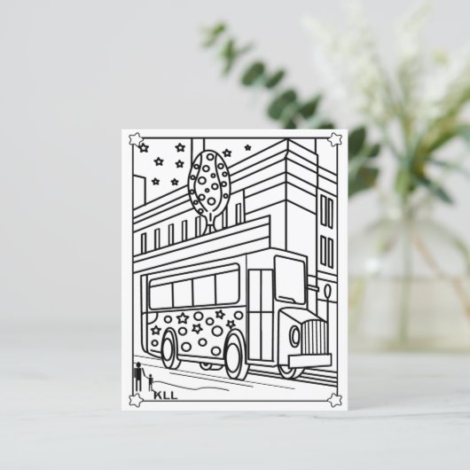 Bus kleurplaten kinder (Staand voorkant)