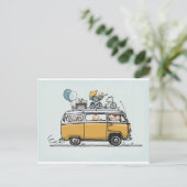  bus met baby briefkaart (Staand voorkant)