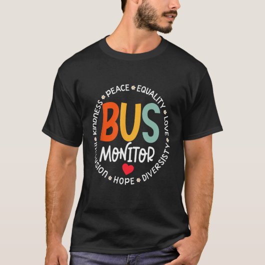 Bus Monitor Driver Aide Matching Group Squad Back  T-shirt (Voorkant)
