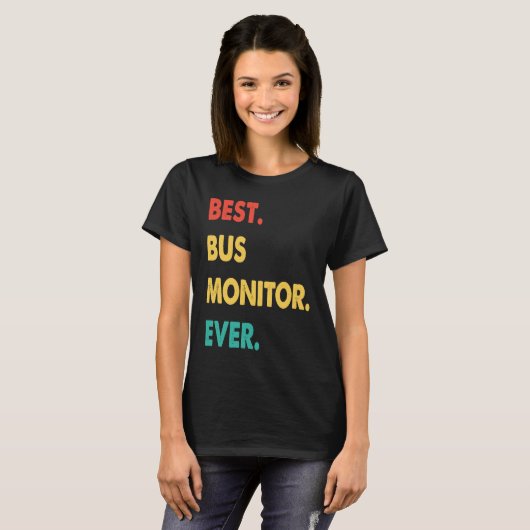 Bus Monitor Retro Best Bus Monitor Ever T-shirt (Voorkant volledig)