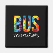 Bus Monitor Tie Dye Appreciation Day Hallo terug n Magneet (Voorkant)