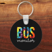 Bus Monitor Tie Dye Appreciation Day Hallo terug n Sleutelhanger (Achterkant)