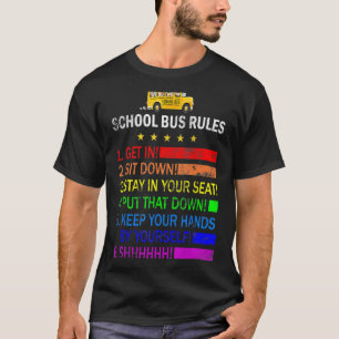 Bus Regels School Bus Driver Job Pride Terug naar  T-shirt