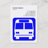 Bus Sign - Blauw op Wit Visitekaartje (Achterkant)