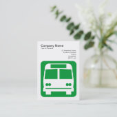 Bus Sign - Grijze Groen op Wit Visitekaartje (Staand voorkant)